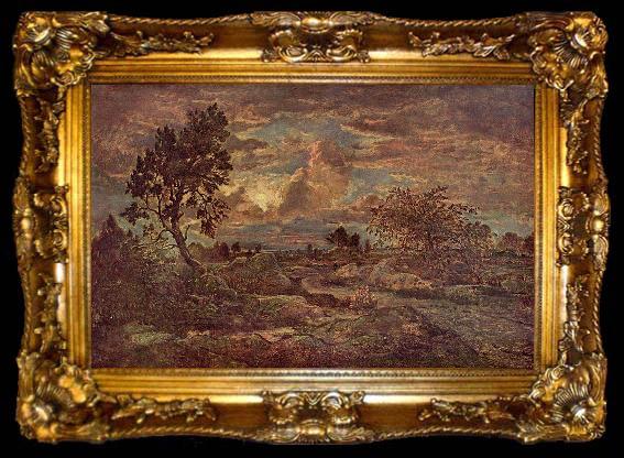 framed  Theodore Rousseau Sonnenuntergang bei Arbonne, ta009-2